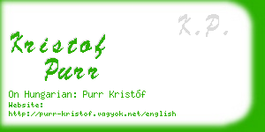 kristof purr business card